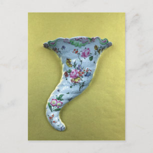 Worcester cornucopia wall pocket, c.1760 postcard