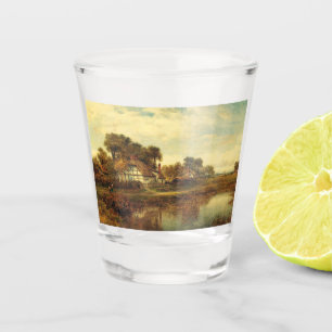 Worcester Cottages by Leader Benjamin Williams Shot Glass