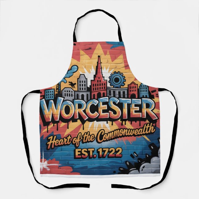 Worcester Massachusetts Graffiti Mural Street Art  Apron (Front)