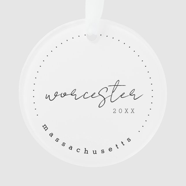 Worcester, Massachusetts Travel United States Ornament (Front)