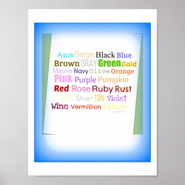 Word Art Collage For Colours Poster (Front)