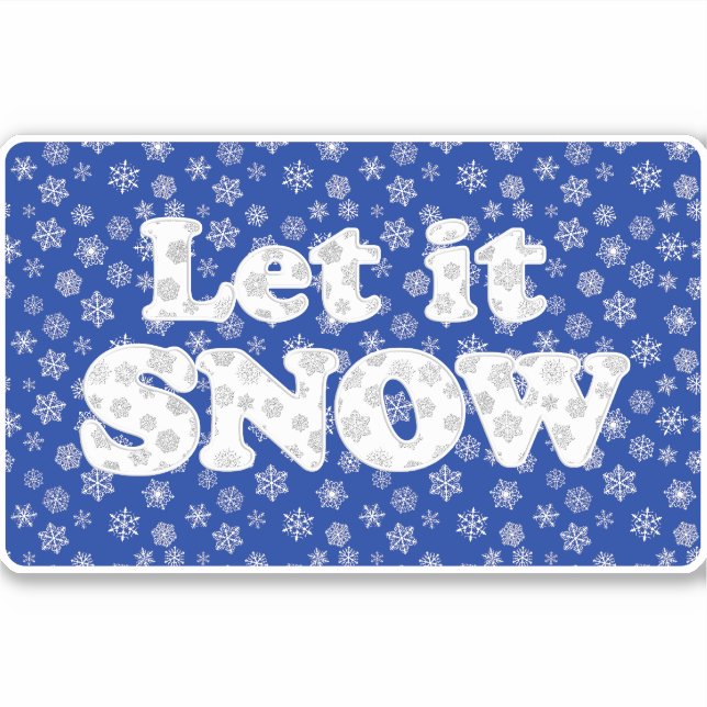 Word Art - Let it Snow with Snowy Background  (Front)