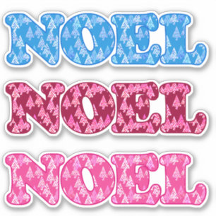 Word Art - Noel Patterned with Christmas Trees