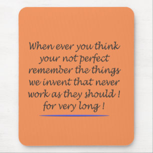 WORD ART POEM ABOUT BEING PERFECT UPLIFTING MOUSE MAT