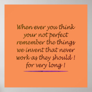 WORD ART POEM ABOUT BEING PERFECT UPLIFTING POSTER