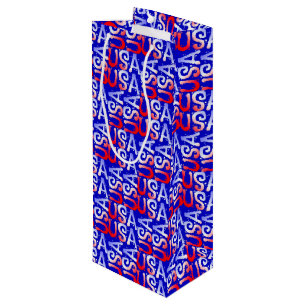 Word Art USA Text-WINE GIFT BAG