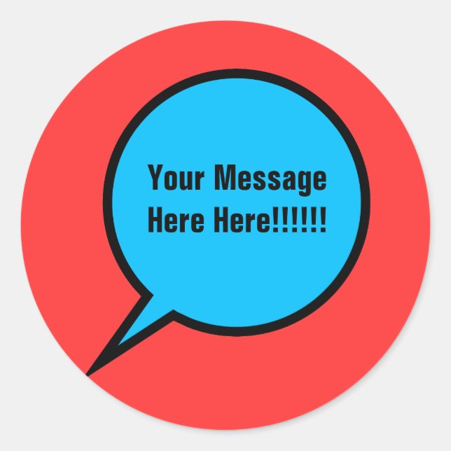word Balloon Classic Round Sticker (Front)