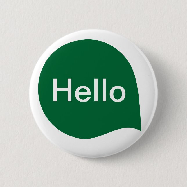 Word Bubble - Forest Green on White 6 Cm Round Badge (Front)