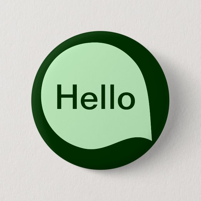 Word Bubble - Ghost Green on Dark Green 6 Cm Round Badge (Front)