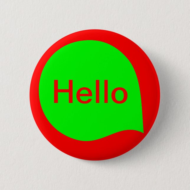 Word Bubble - Green on Red 6 Cm Round Badge (Front)
