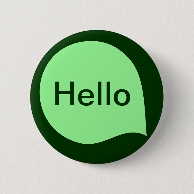 Word Bubble - Mint Green on Dark Green 6 Cm Round Badge (Front)