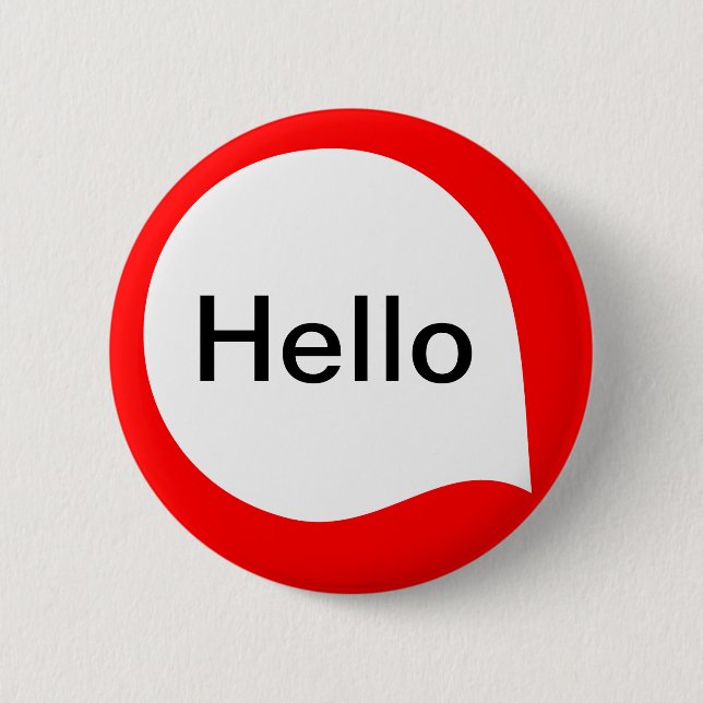 Word Bubble - White on Red 6 Cm Round Badge (Front)