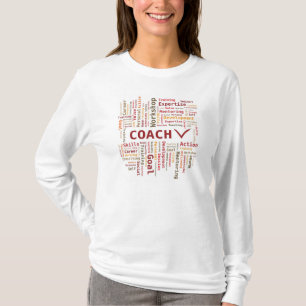 Word Cloud Coach Skills Expertise - Red Orange T-Shirt