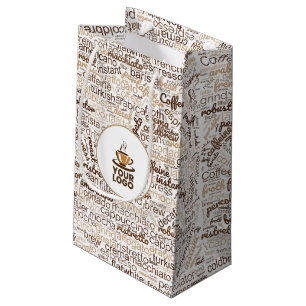 Word Cloud Coffee Tags with Logo Gift  Small Gift Bag