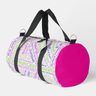 Word Cloud Fitness, Exercise Duffle Bag