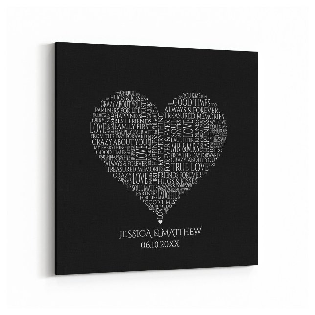 Word Cloud for Weddings and Anniversaries Canvas Print (Creator Uploaded)
