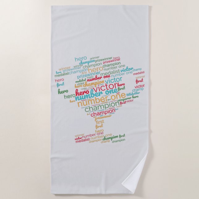 WORD CLOUD MOTIVATION   BEACH TOWEL (Front)