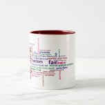 Word Cloud Mug<br><div class="desc">Mug with word cloud of single-payer adjectives describing the benefits of universal national health care.</div>