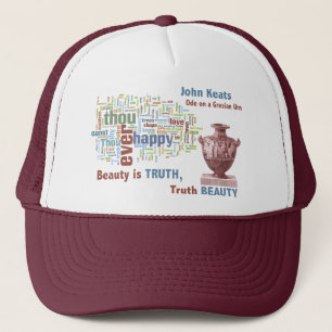 Word Cloud of John Keats' Ode on a Grecian Urn Trucker Hat