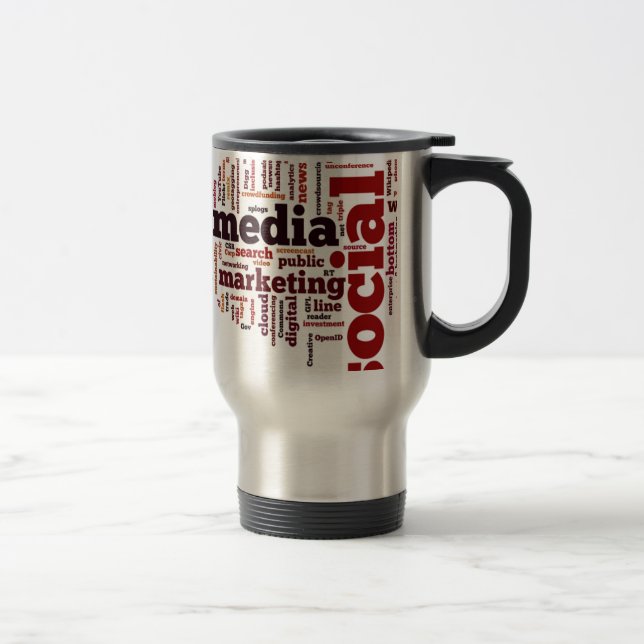word-cloud Social Media Text Travel Mug (Right)