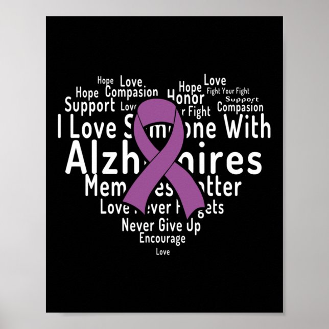 Word Cloud Support Alzheimer Alzheimers Awareness  Poster (Front)