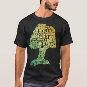 Word Cloud Tree Bible Scripture Ezekiel 4712 T-Shirt