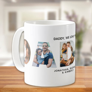 Word Daddy with pictures for Dad Coffee Mug