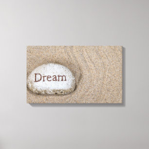 word Dream on beach rock Canvas Print