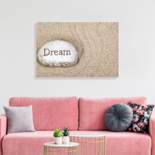 word Dream on beach rock Canvas Print