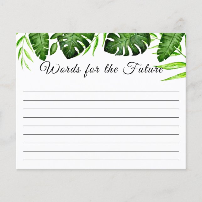 Word for the Future  Bridal Shower Tropical Script (Front)