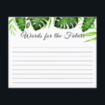 Word for the Future  Bridal Shower Tropical Script<br><div class="desc">Tropical Jungle theme Monstera or Palm leaves bridal shower "Words for the Future". Designed and illustrated with love by Kristine Lee Designs www.kristineleedesigns.com</div>
