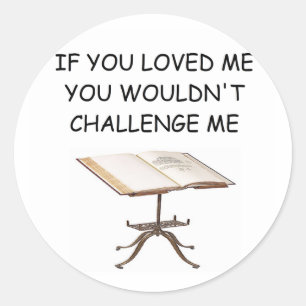 word game joke classic round sticker