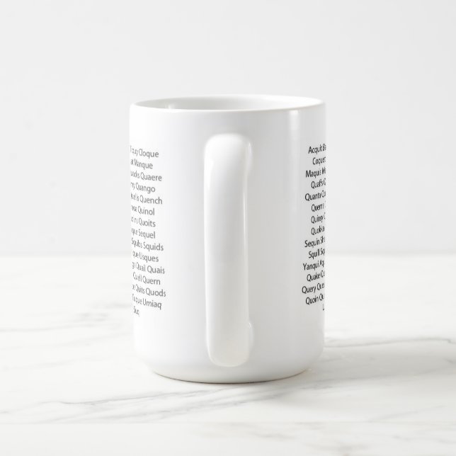 Word Game Mug - Q Word List NEW (Handle)