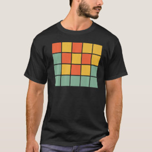 Word Games Retro Orange Blue Yellow Squares For Ha T-Shirt