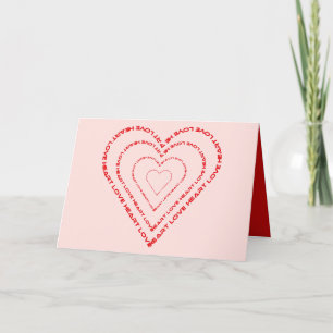 Word Heart Love /Your Text Holiday Card