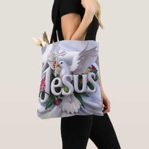 Word Jesus tote bags christian