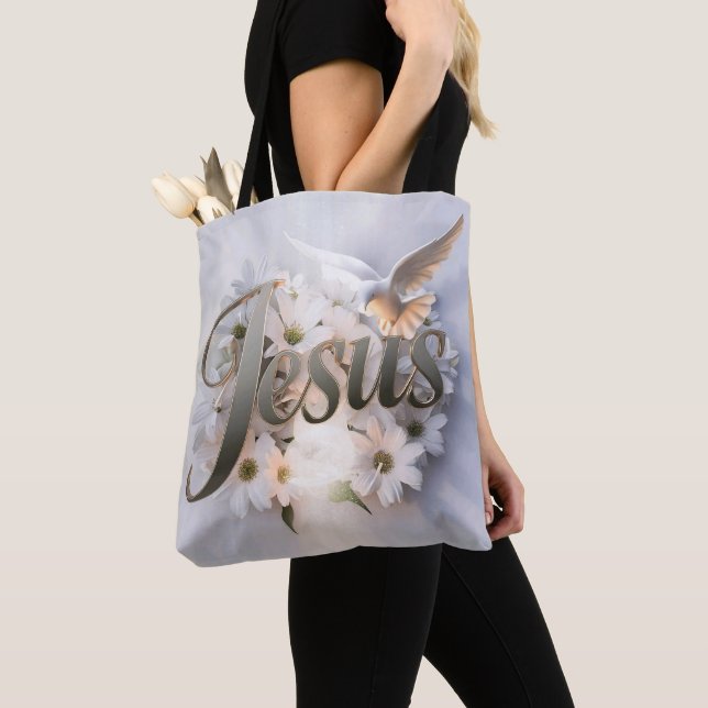 Word Jesus tote bags christian (Close Up)
