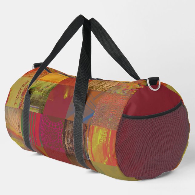 Word Juggler Glitch Art Data Corruption Abstract Duffle Bag (Right Corner)