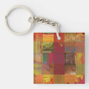 Word Juggler Glitch Art Data Corruption Abstract Key Ring