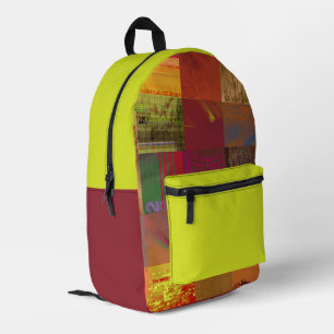 Word Juggler Glitch Art Data Corruption Abstract Printed Backpack