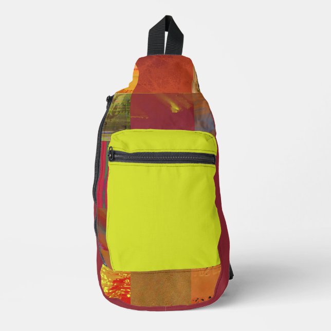 Word Juggler Glitch Art Data Corruption Abstract Sling Bag (Front)