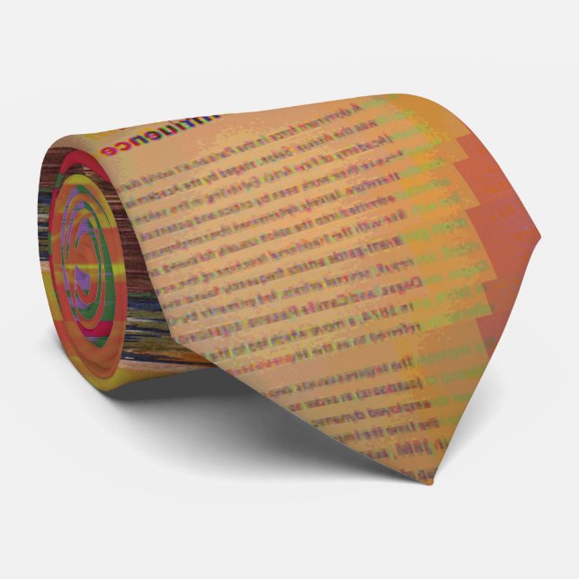 Word Juggler Glitch Art Data Corruption Abstract Tie (Rolled)