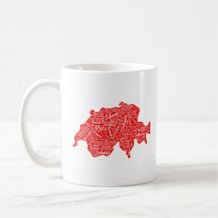 Word Map of Switzerland Coffee Mug