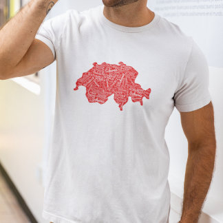 Word Map of Switzerland T-Shirt
