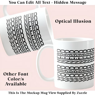 Word Nerd Hidden Message 126B Funny Birthday  Coffee Mug