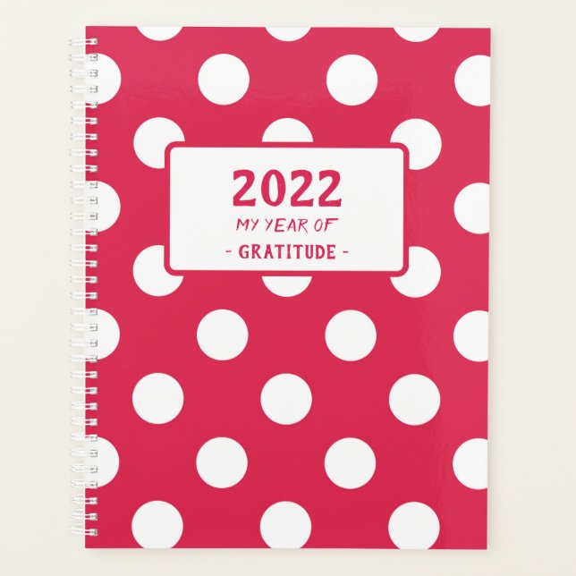 Word of the Year Red Polka Dot Planner (Front)