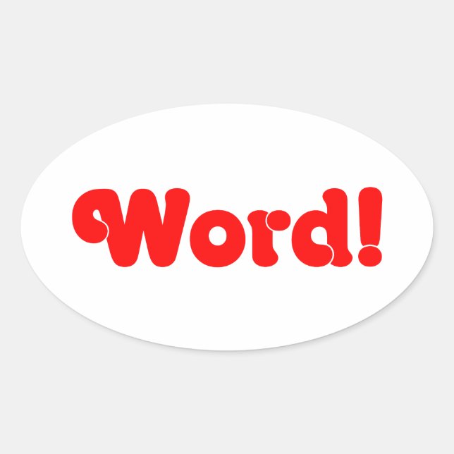 Word! Oval Sticker (Front)