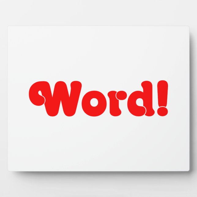 Word! Plaque (Front)