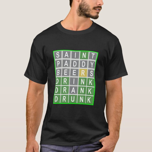 Word Puzzle St Patricks St Paddy Beer Drinking Men T-Shirt (Front)