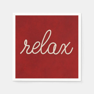 word RELAX in white nautical rope Napkin